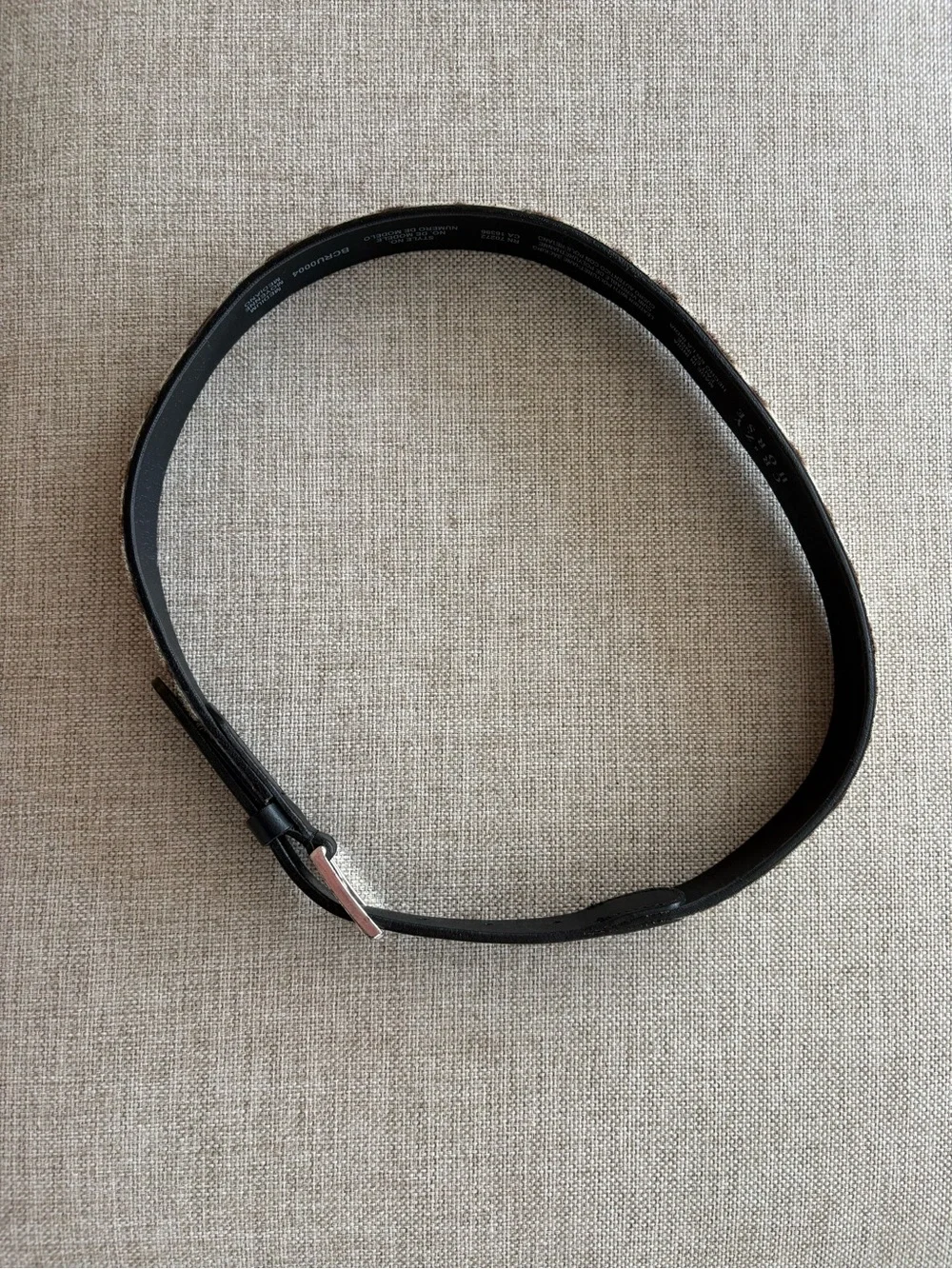 Crazy Horse Hair-On Hide Belt Zebra Stripe Leather Medium Western Boho 1”